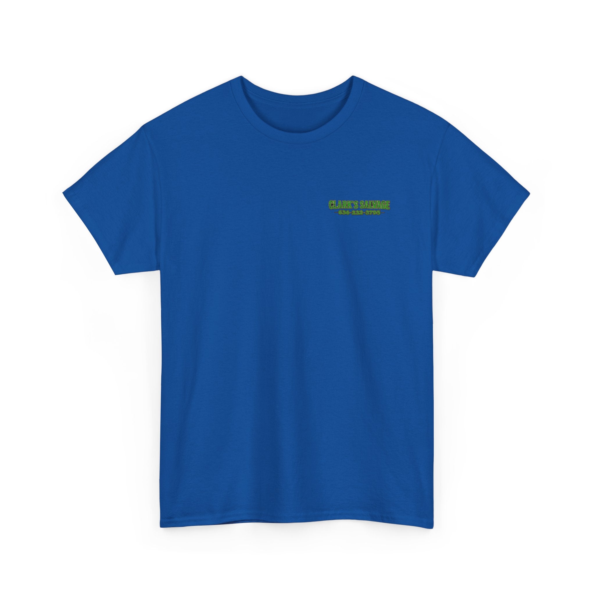 Clarks Salvage T-Shirt — "I Get All Me Parts at Clark's Salvage" Retro Pickup Truck Design