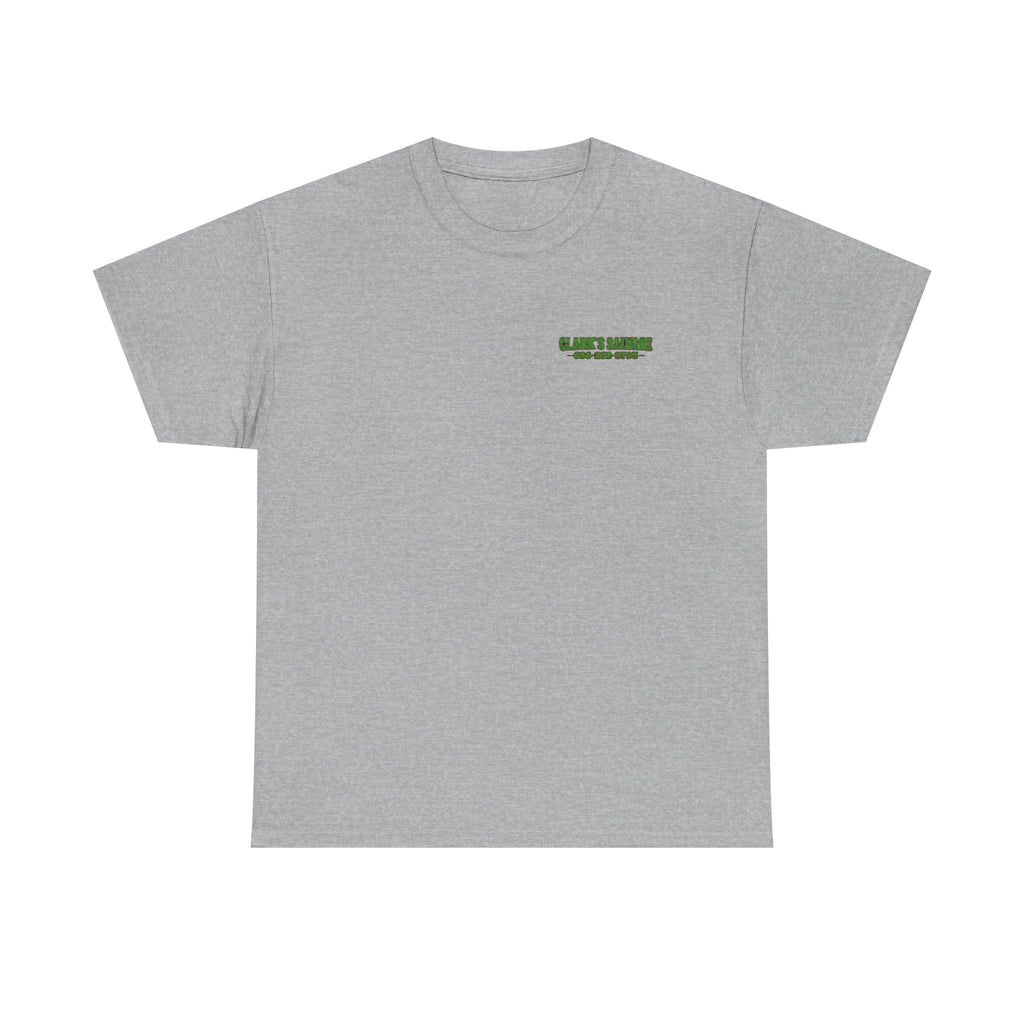 Clarks Salvage T-Shirt — "I Get All Me Parts at Clark's Salvage" Retro Pickup Truck Design