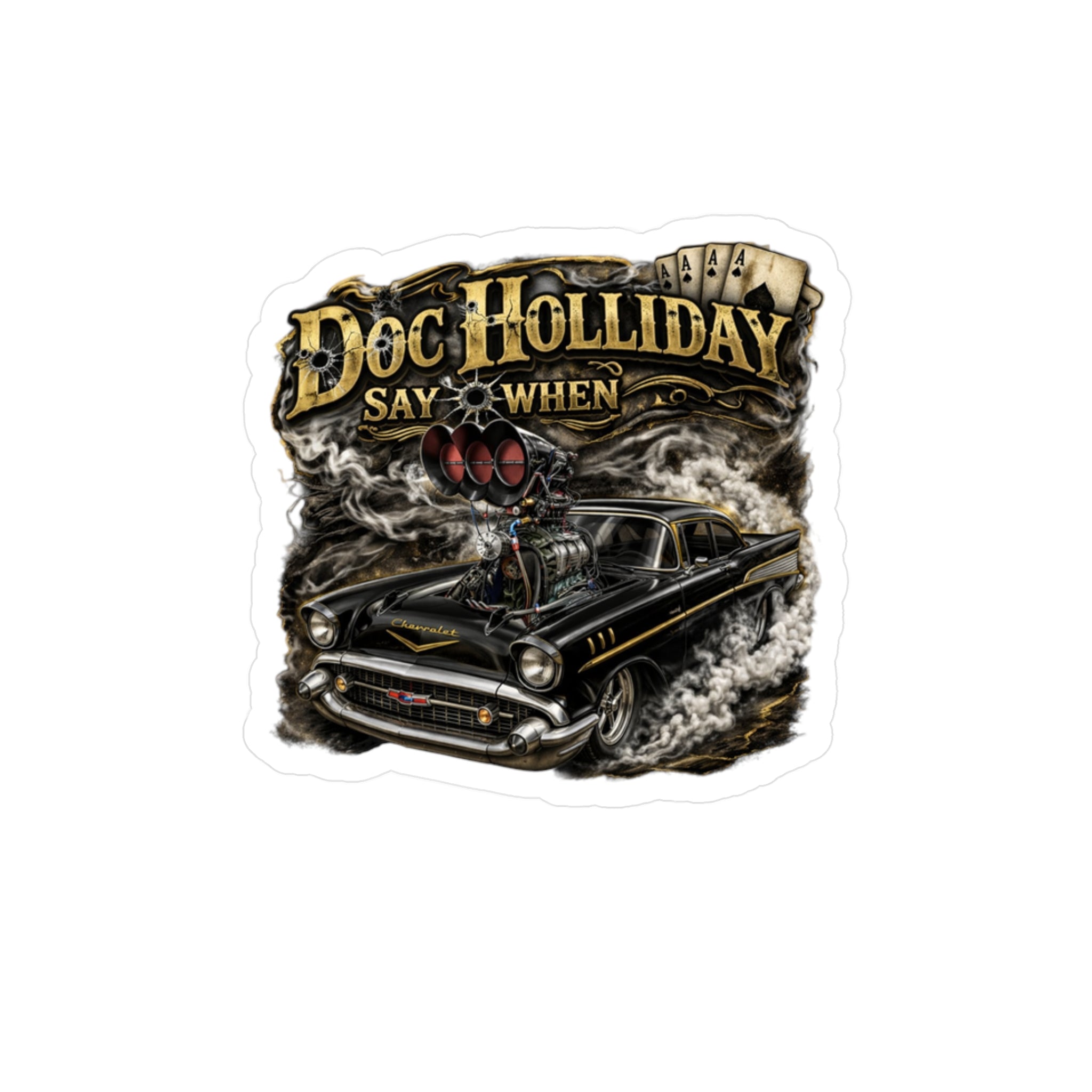 Doc Holliday Art Sticker — Kiss-Cut Vinyl Decal