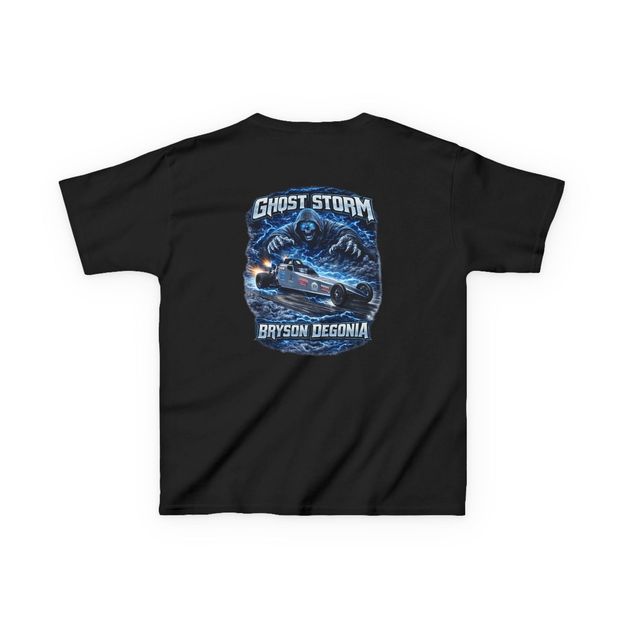 Kids Tee — 'Ghost Storm' Graphic (Custom Name Option)