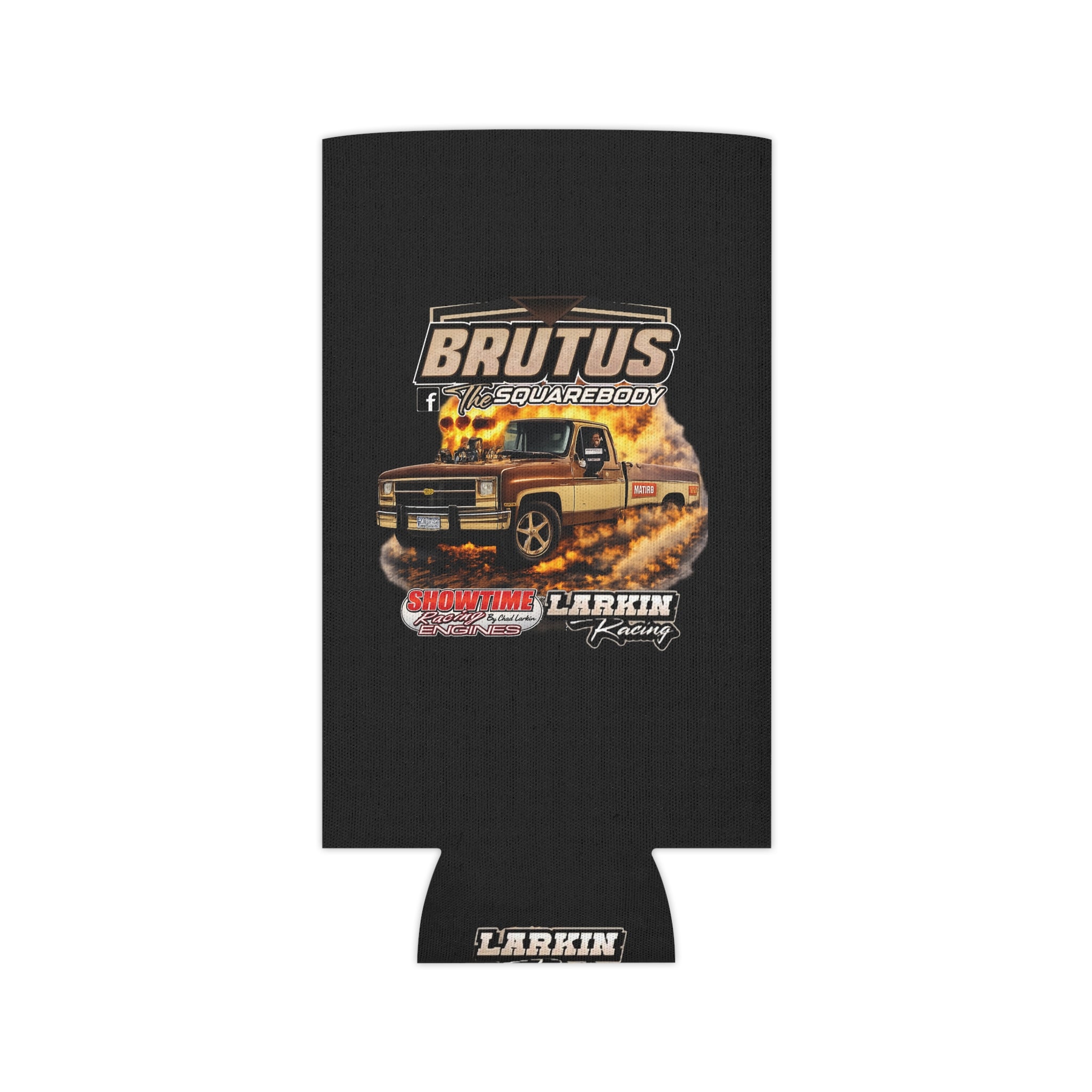 Can Cooler — "Brutus / Chaos the Squarebody" Classic Truck Racing Koozie