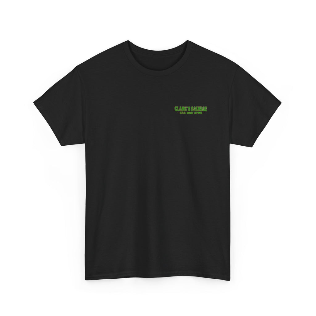 Clarks Salvage T-Shirt — "I Get All Me Parts at Clark's Salvage" Retro Pickup Truck Design