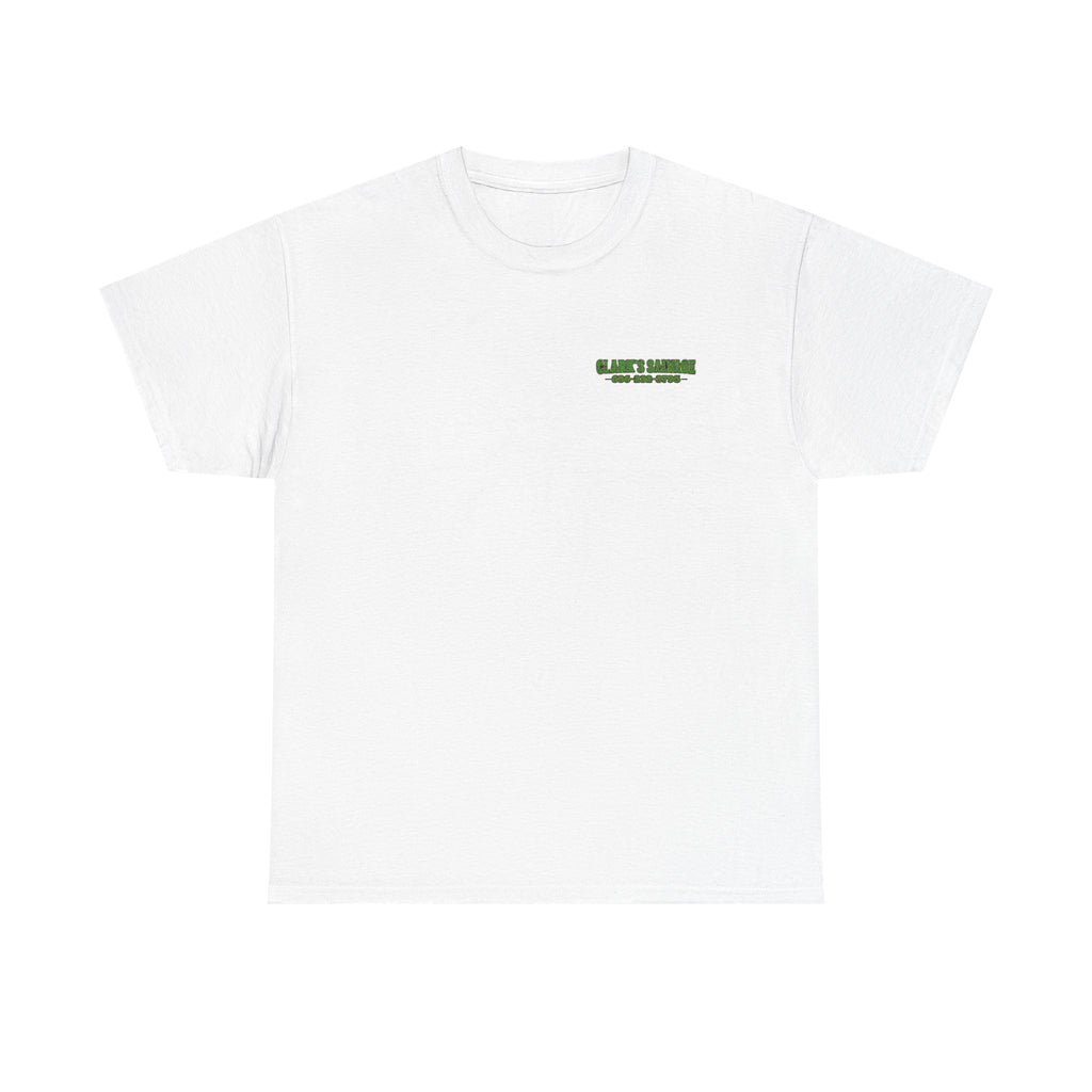 Clarks Salvage T-Shirt — "I Get All Me Parts at Clark's Salvage" Retro Pickup Truck Design