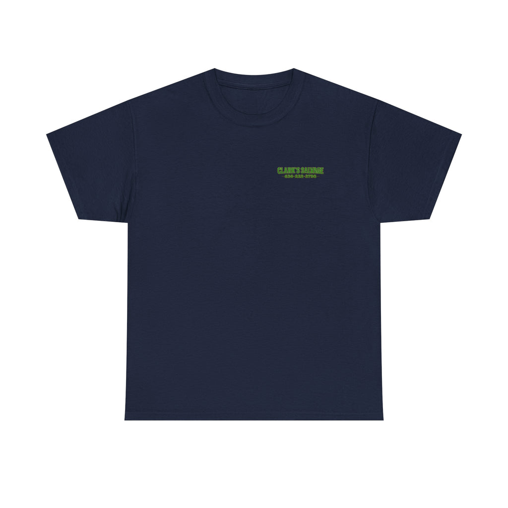 Clarks Salvage T-Shirt — "I Get All Me Parts at Clark's Salvage" Retro Pickup Truck Design