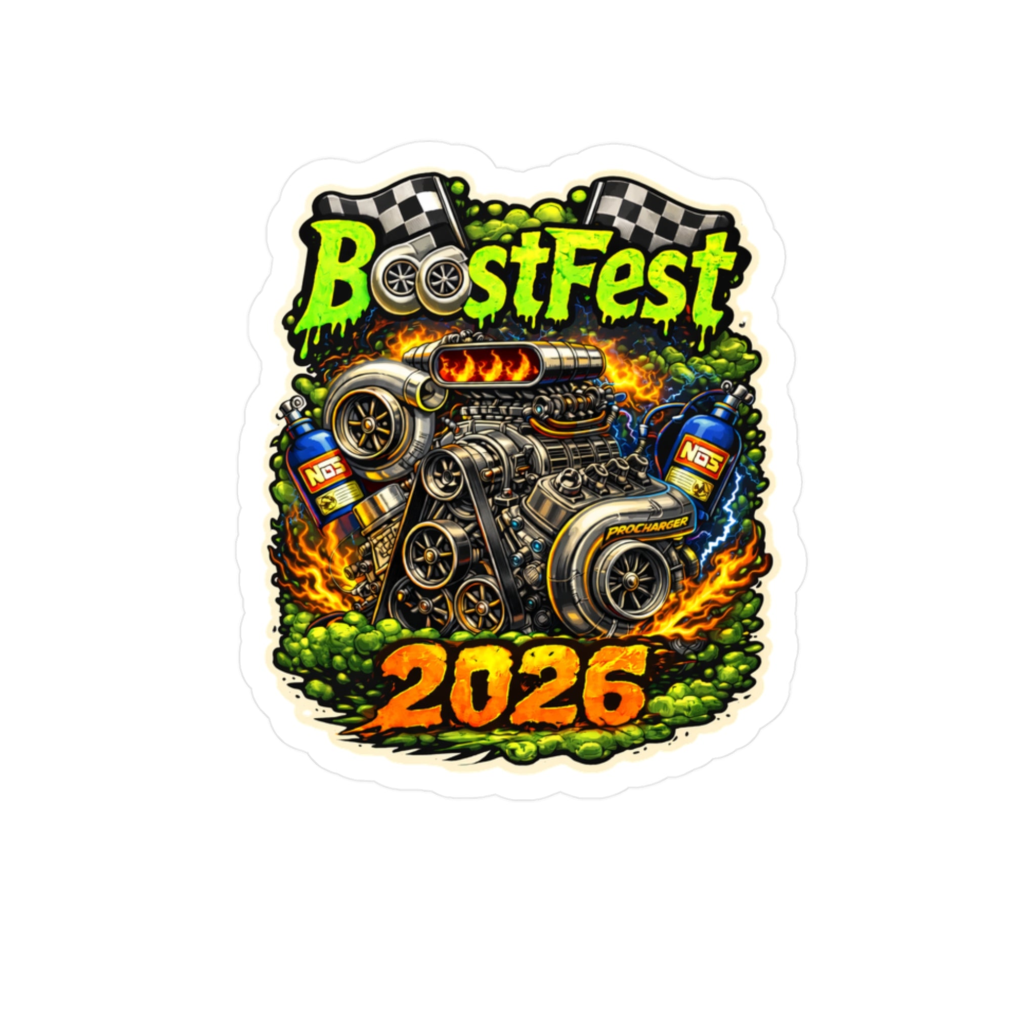 BoostFest 2026 Engine Art Sticker — Kiss-Cut Vinyl Decal